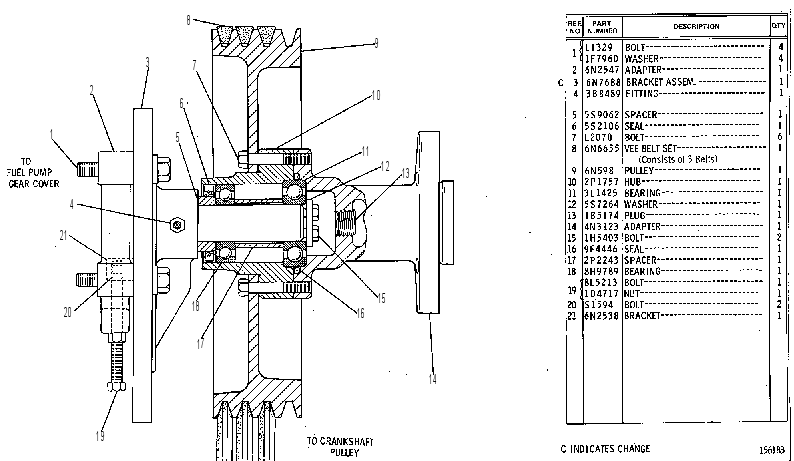 FAN DRIVE GROUP 4N3140 CAT