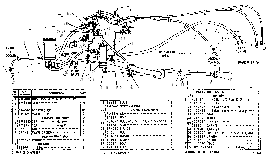 Трубопроводы масла трансмиссии 9D5340 CAT
