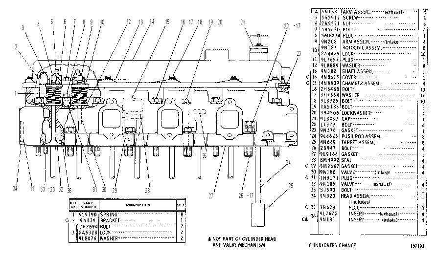 CYLINDER HEAD AND VALVE MECHANISM GROUP 4N0486 CAT
