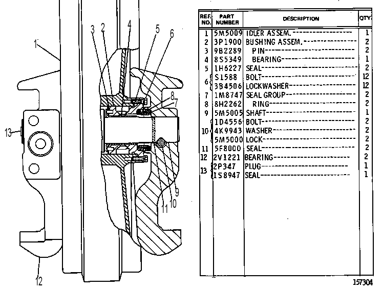 FRONT IDLER GROUP 2V1951 CAT