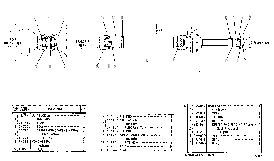 LOWER DRIVE SHAFT GROUP 9K3685 CAT