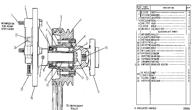 FAN DRIVE GROUP 6N2561 CAT