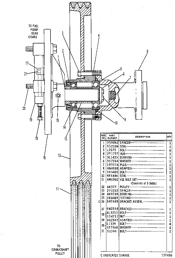 FAN DRIVE GROUP-BLOWER 6N4499 CAT