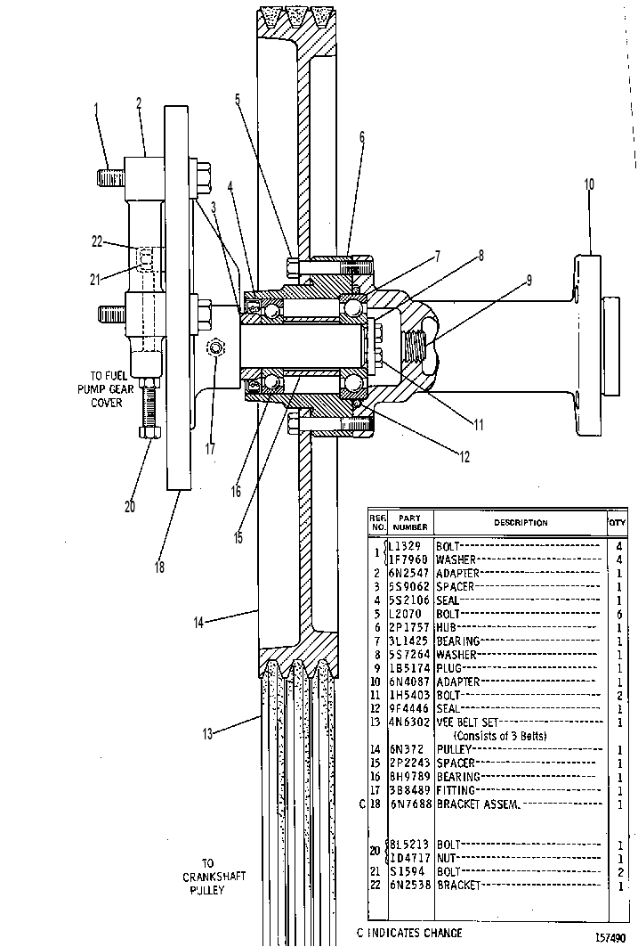 FAN DRIVE GROUP-SUCTION 6N4503 CAT