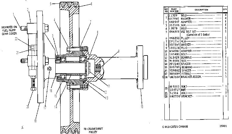 FAN DRIVE GROUP 6N4504 CAT