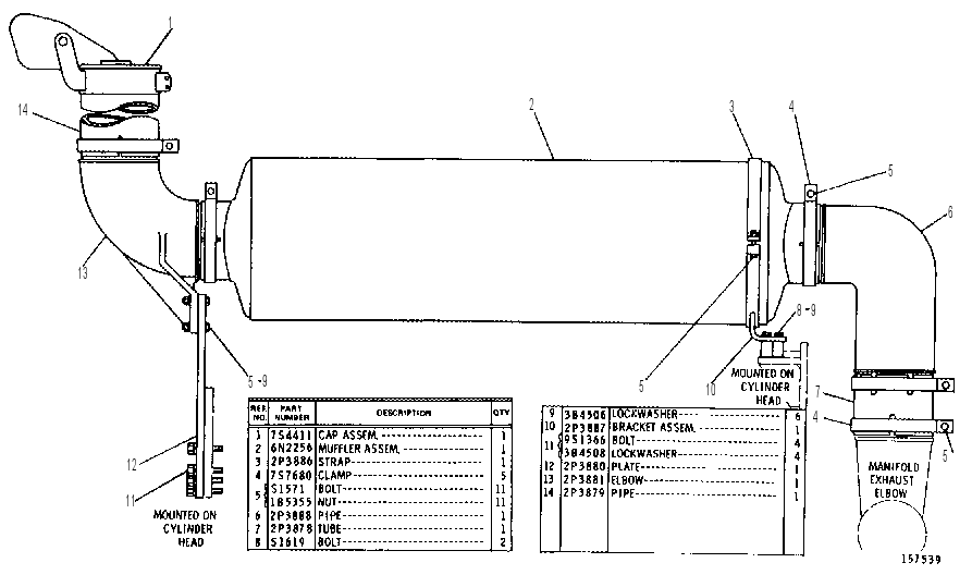 MUFFLER GROUP 6N3455 CAT