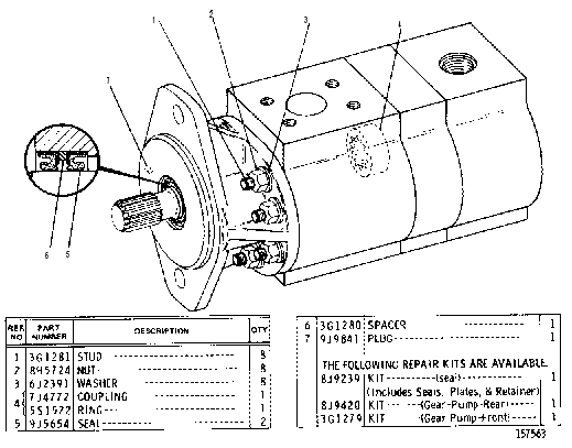 HYDRAULIC SWING AND PILOT PUMP GROUP 9J8770 CAT