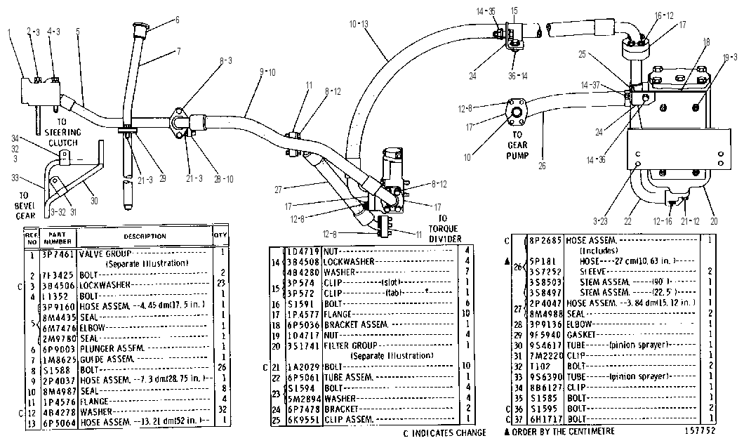 Трубопроводы масла трансмиссии 3P5586 CAT