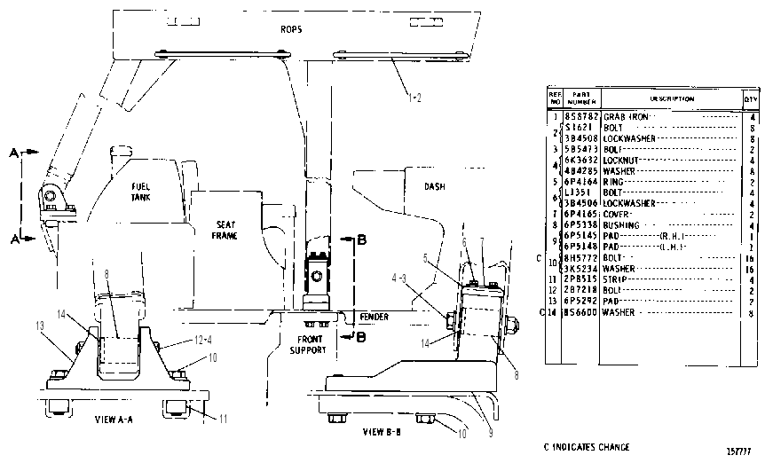 ROLL-OVER PROTECTIVE STRUCTURE MOUNTING GROUP 6P5422 CAT