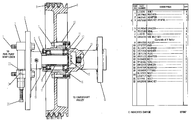 FAN DRIVE GROUP 4N4730 CAT