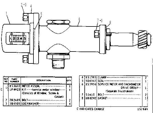 SERVICE METER AND TACHOMETER DRIVE GROUP 7S7848 CAT