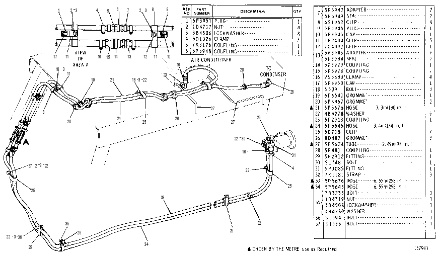 AIR CONDITIONER LINES GROUP 8P2075 CAT