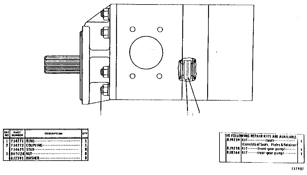 BASIC GEAR PUMP GROUP 8J8747 CAT