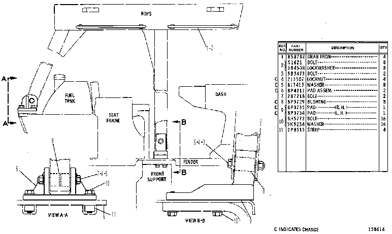 Крепление ROPS 6P5423 CAT