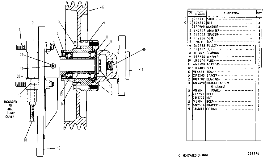 FAN DRIVE GROUP 6N6485 CAT