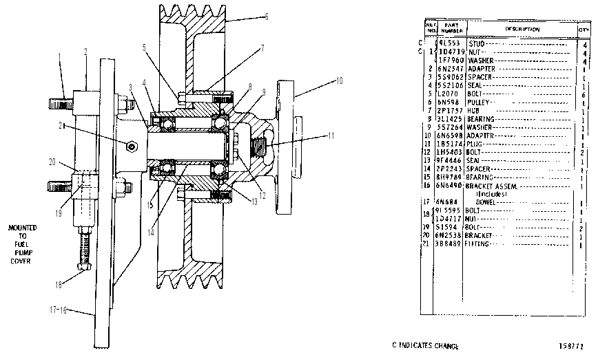 FAN DRIVE GROUP 6N6486 CAT
