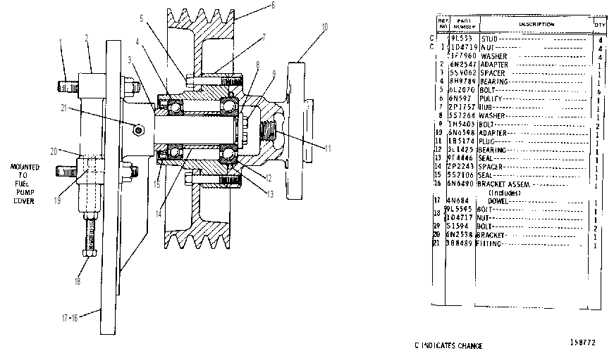 FAN DRIVE GROUP 6N6487 CAT
