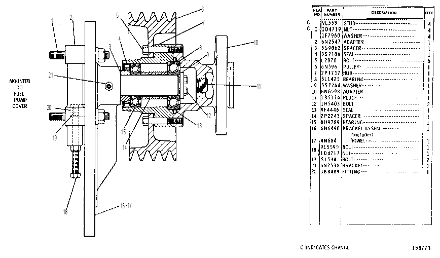 FAN DRIVE GROUP 6N6488 CAT