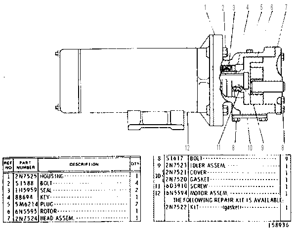 PUMP AS-PRELUBE MOTOR 6N5599 CAT