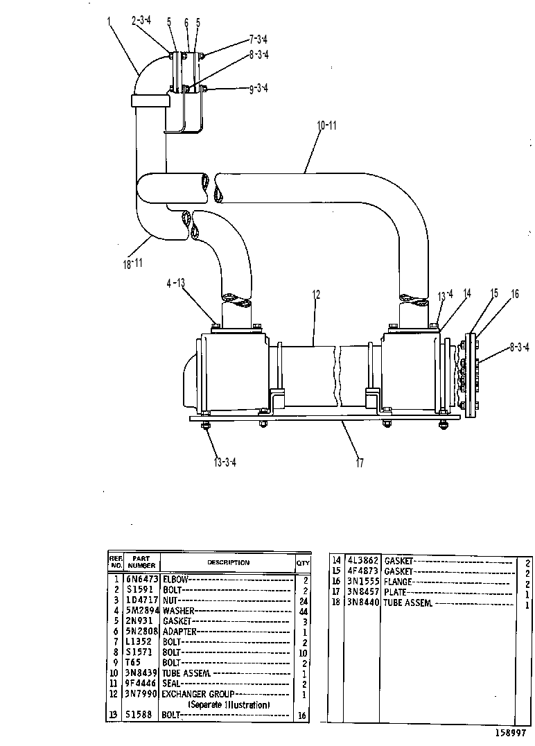 LINES & HEAT EXCHANGER GP 3N8558 CAT