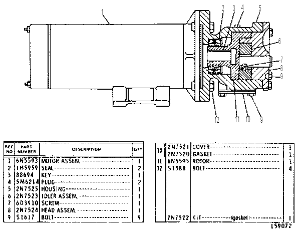 PUMP AS-PRELUBE MOTOR 6N5598 CAT