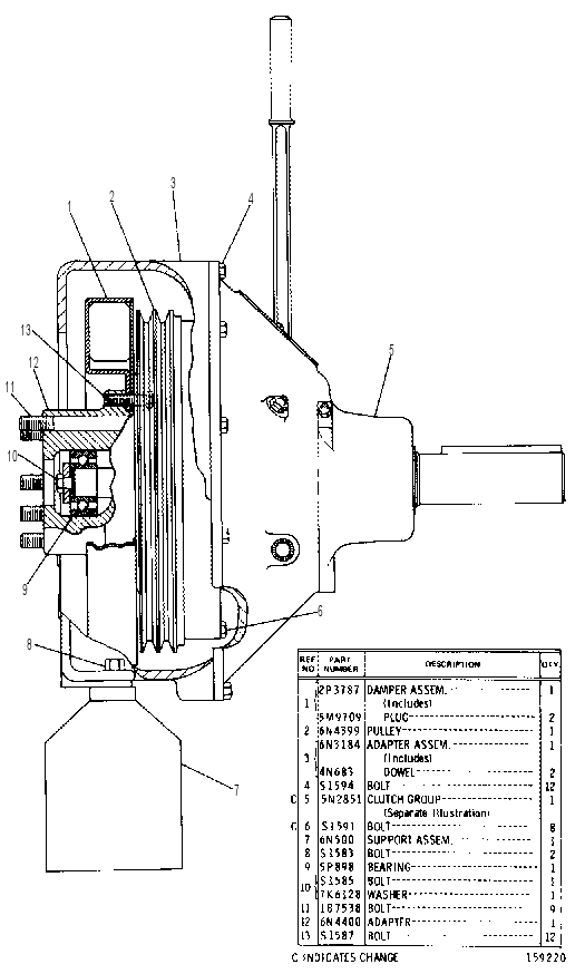 FRONT CLUTCH POWER TAKE-OFF GROUP 6N2808 CAT