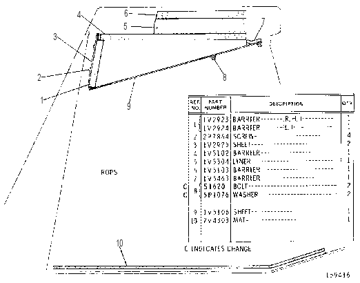 CAB HEADLINER GROUP 3V3063 CAT