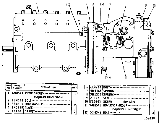 GOVERNOR & PUMP GP 6N8593 CAT