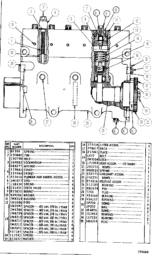 FUEL INJECTION PUMP GROUP 6N8591 CAT