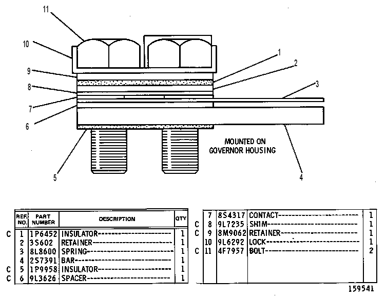 STOP & SPRING GP 9L4598 CAT
