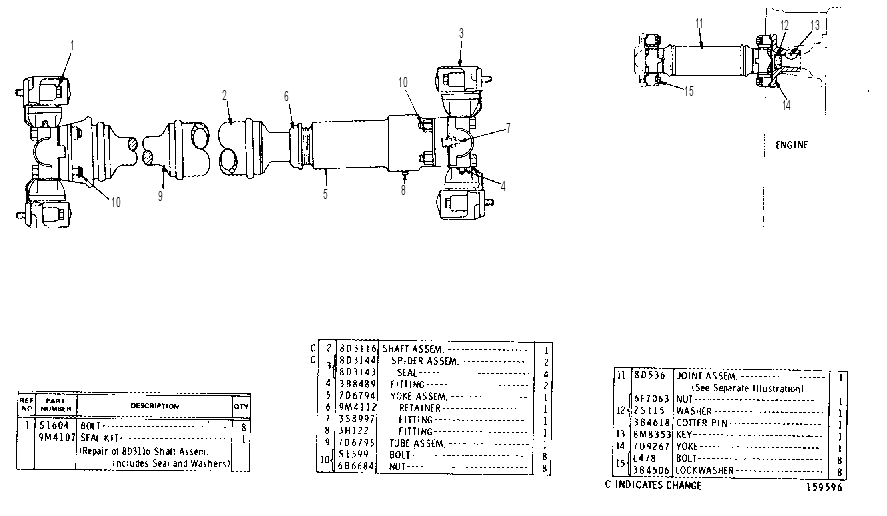 DRIVE SHAFT GROUP 7D3000 CAT