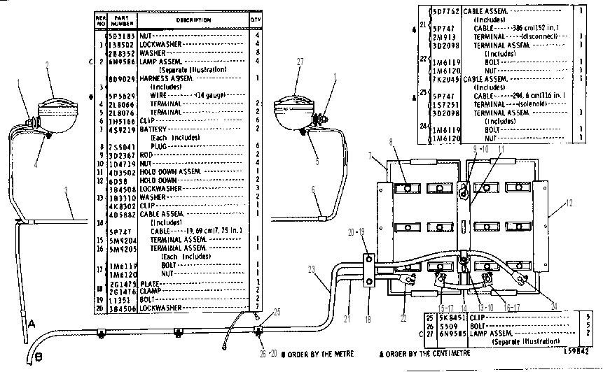 BATTERY WIRING AND LIGHTING GROUP 9D4280 CAT