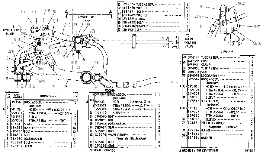 HYDRAULIC OIL LINES GROUP 3V4267 CAT