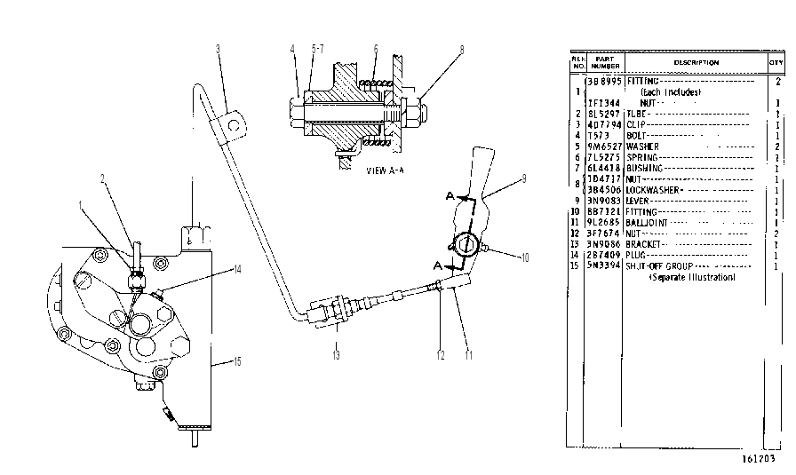 MECHANICAL SHUT-OFF GROUP 5N3592 CAT