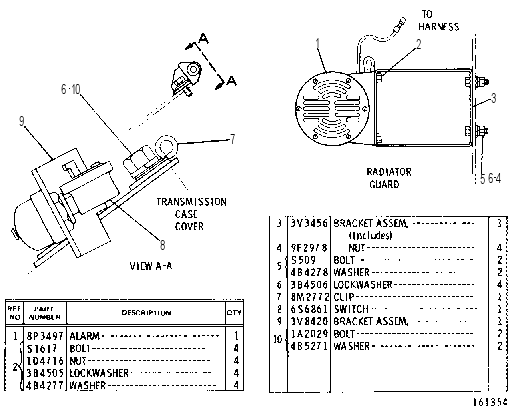 BACK-UP WARNING GROUP 3V3448 CAT