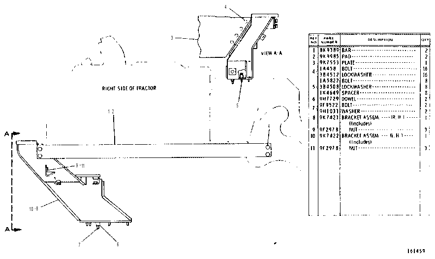 ROLL-OVER PROTECTIVE STRUCTURE MOUNTING GROUP 3V3511 CAT