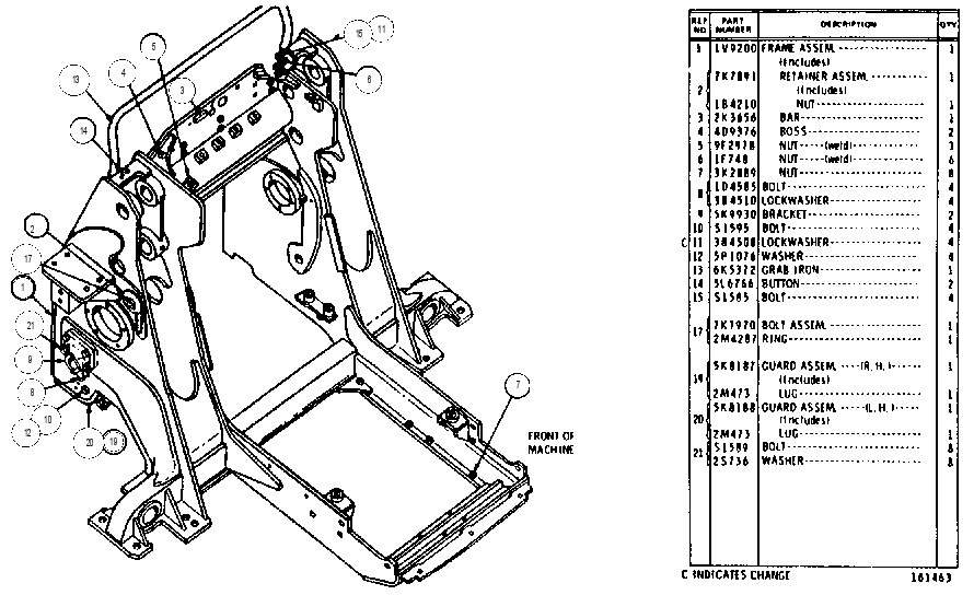 LOADER FRAME GROUP 1V8044 CAT