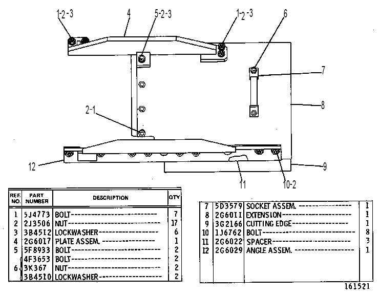 BLADE EXTENSION GROUP-2 FT.-R.H. 2G6075 CAT