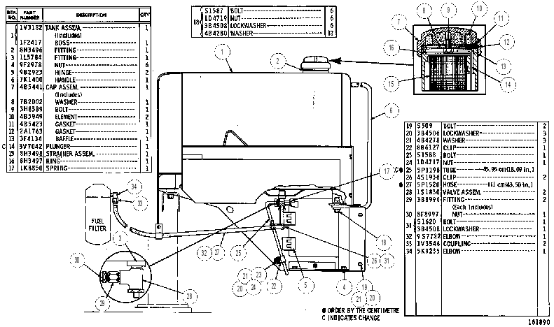 FUEL TANK & LINES GP 1V3551 CAT