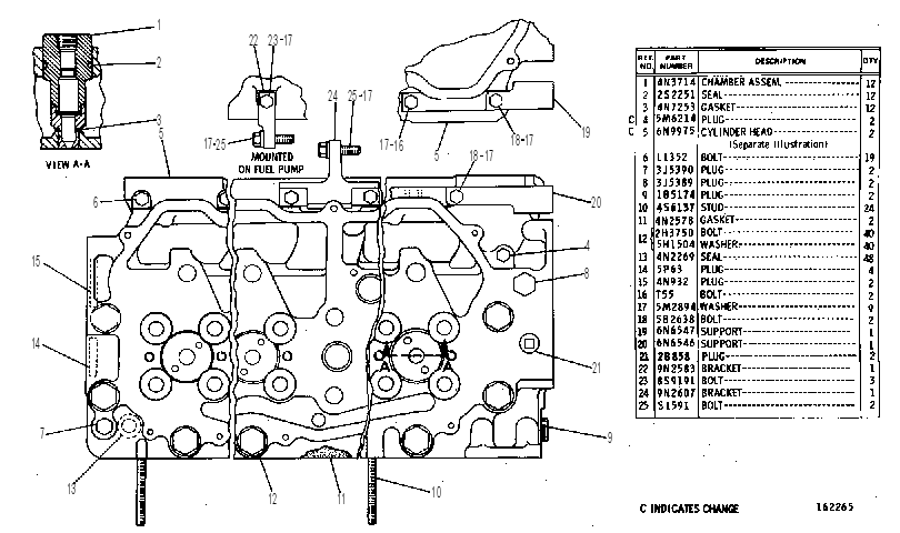 Головка блока цилиндров 4N2623 CAT