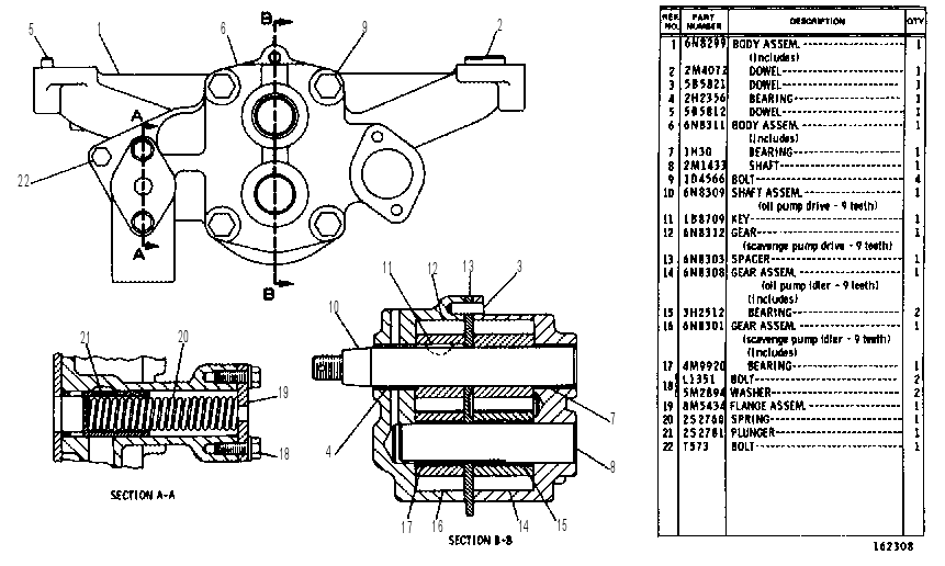 OIL PUMP ASSEMBLY 6N8298 CAT