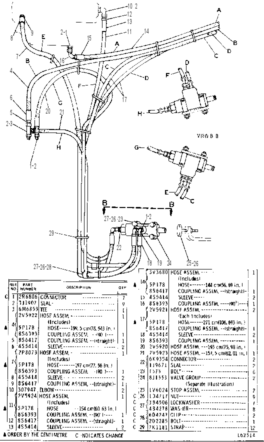STEERING LINES GROUP 3V0625 CAT