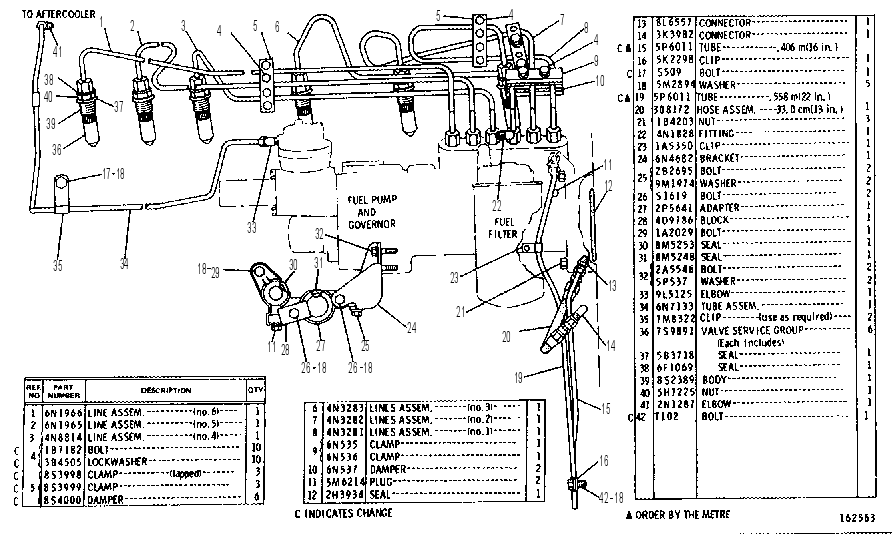 FUEL INJECTION LINES GROUP 6N3496 CAT