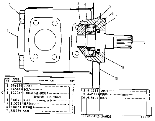 HYDRAULIC PUMP ASSEMBLY 7J0603 CAT
