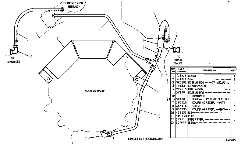 LINES GP-PARKING BRAKE 1V4959 CAT