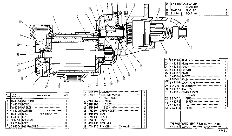 AIR STARTING MOTOR GROUP 6N9550 CAT