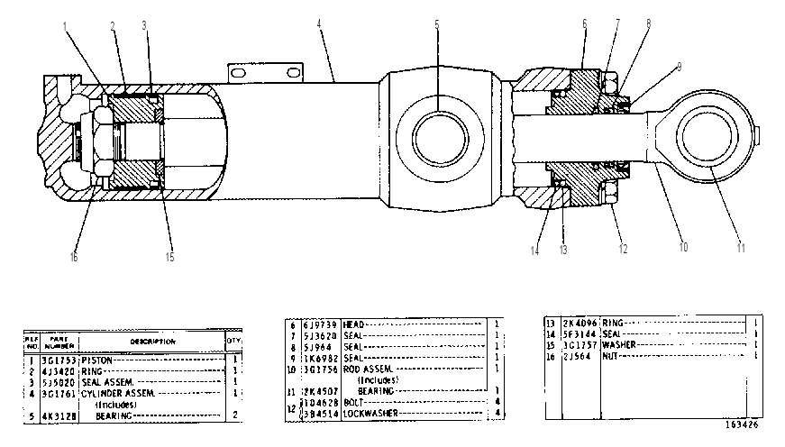 RIPPER LIFT CYLINDER GROUP 3G1762 CAT