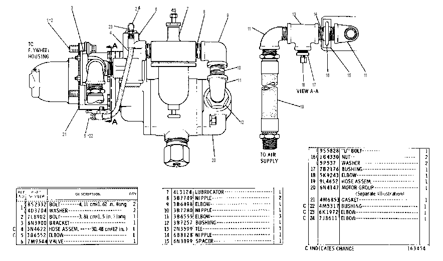AIR STARTING MOTOR GROUP--R.H. 6N4027 CAT
