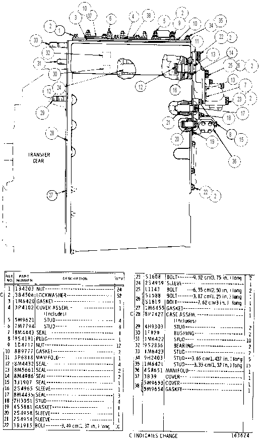 TRANSMISSION CASE AND COVERS GROUP 3P6558 CAT