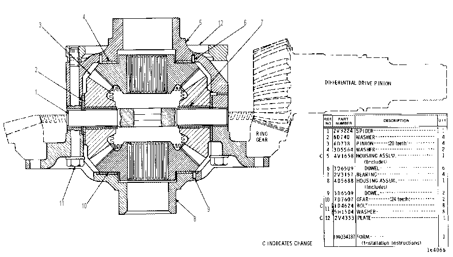 DIFFERENTIAL GROUP 2V4419 CAT